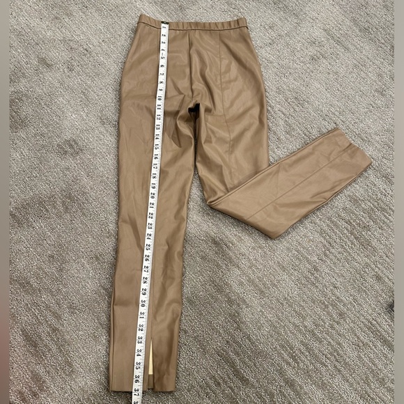 Zara Tan Faux Leather Pants with split  at the ankle
Size Small - Picture 4 of 5